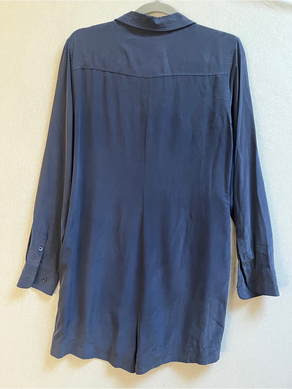 Equipment Femme Long Navy Long Sleeve Romper S